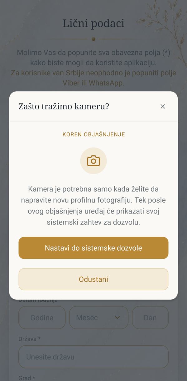 Objašnjenje zašto je potrebna kamera
