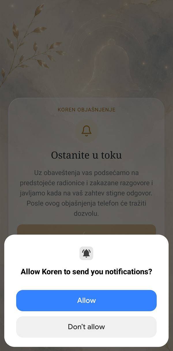 Sistemsko pitanje telefona za obaveštenja
