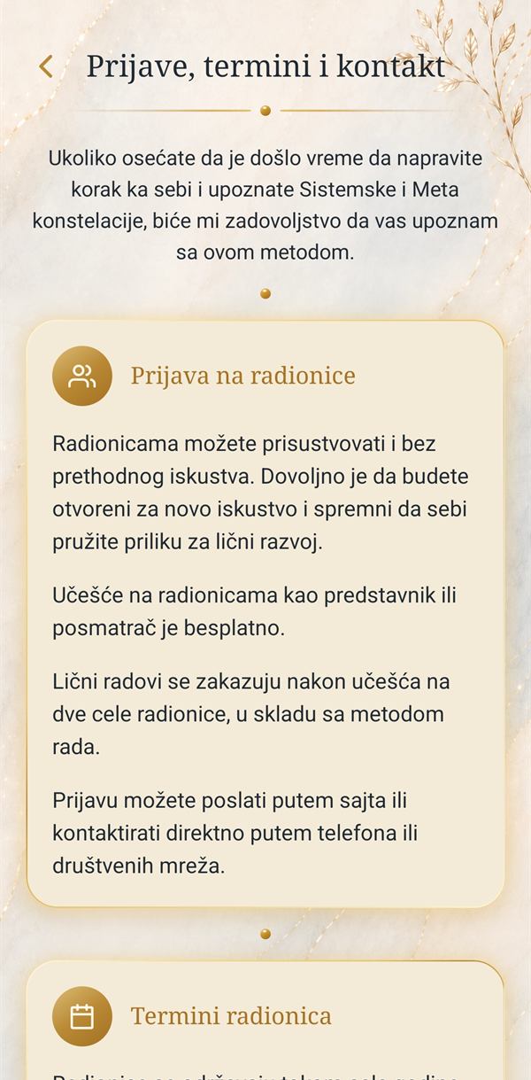 Prijave, termini i kontakt